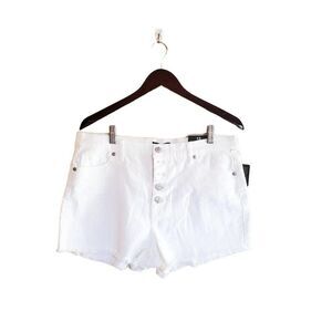 New Fashion Nova Juniors White Denim Shorts 13